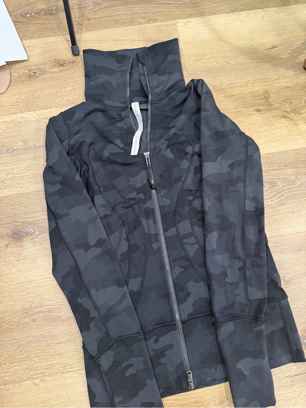 lululemon athletica Black Camouflage Full-Zip Bomber Jacket